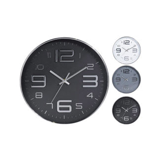Wandklok 30,5 cm 3 assorti zilver | 2 stuks