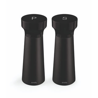 Amefa moderne lampenkap peper en zout set 15 cm zwart