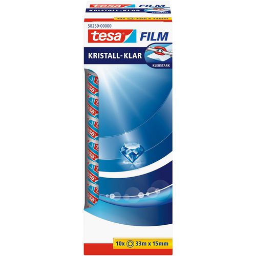 Tape roll tesafilm kristall-klar 33 m transparant