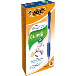 Bic atlantis balpen - intrekbaar - blauw - 12 stuks