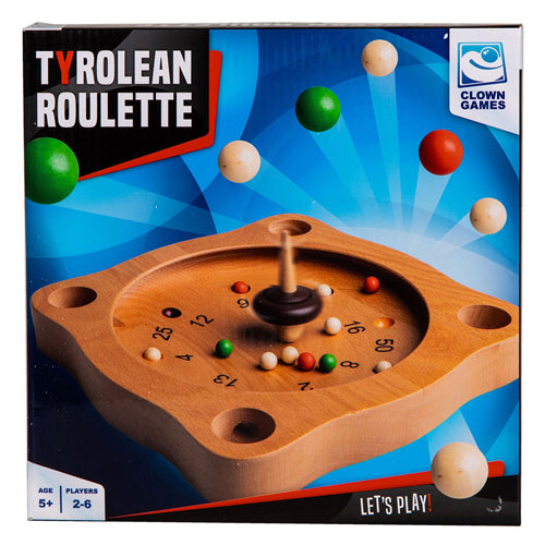 Clownspellen tiroler roulette houten bordspel
