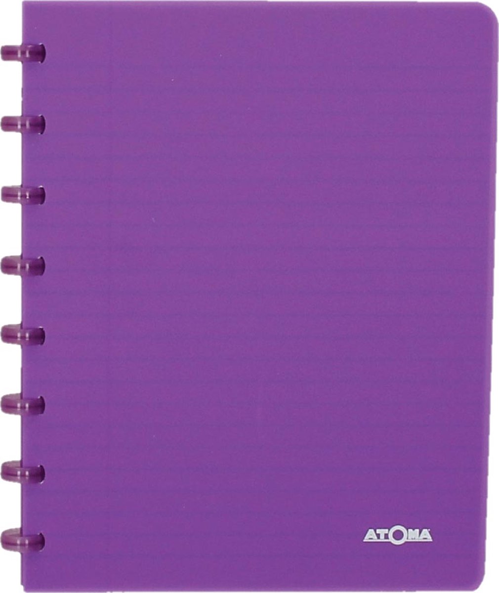Atoma - trendy schrift | ft a5 | 144 bladzijden | gelijnd | transparant paars