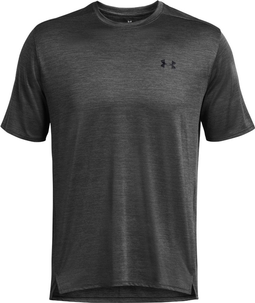 Under armour ua tech vent ss-gry heren sportshirt - castlerock - zwart