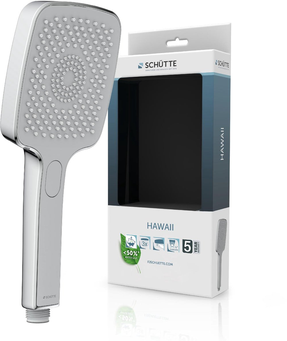 Schütte hawaii handdouche - douchekop hoekig - chroom lichtgrijs