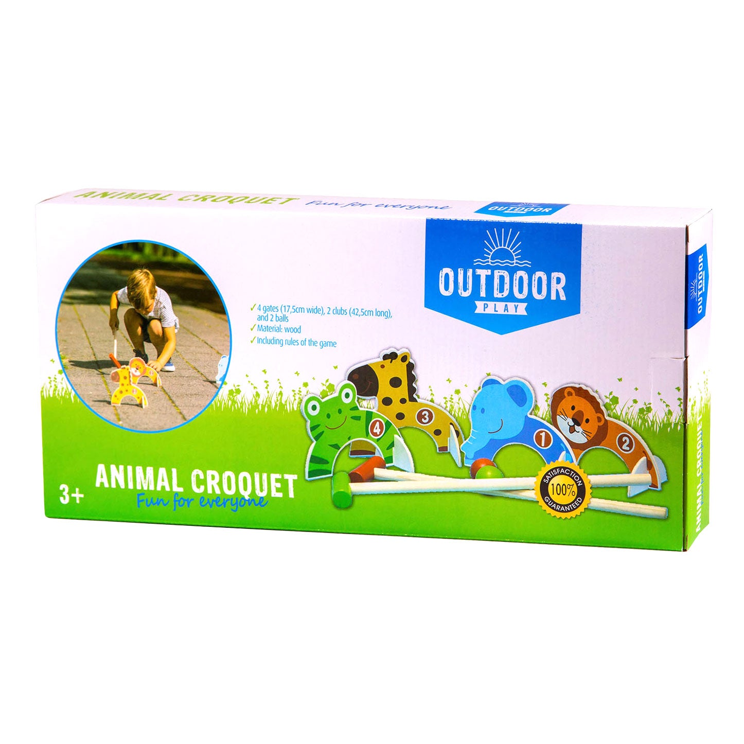 Buitenspeel houten dierencroquet