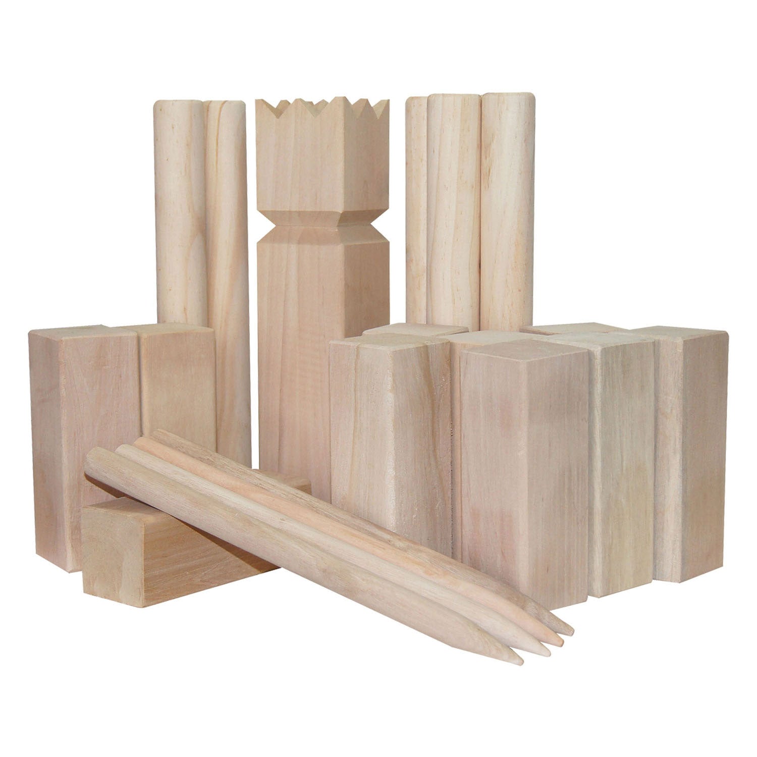 Buitenspeeltoestel xl kubb met 21 houten onderdelen