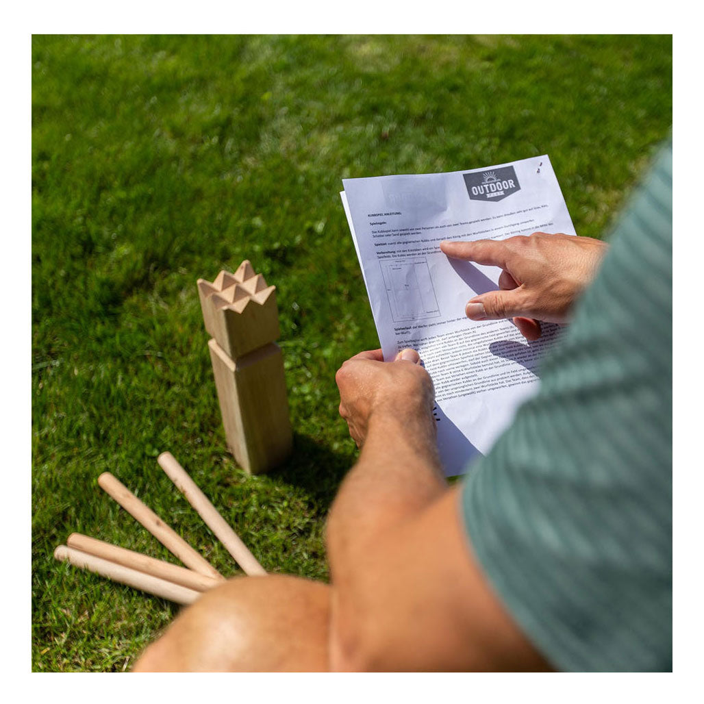 Buitenspeeltoestel xl kubb met 21 houten onderdelen
