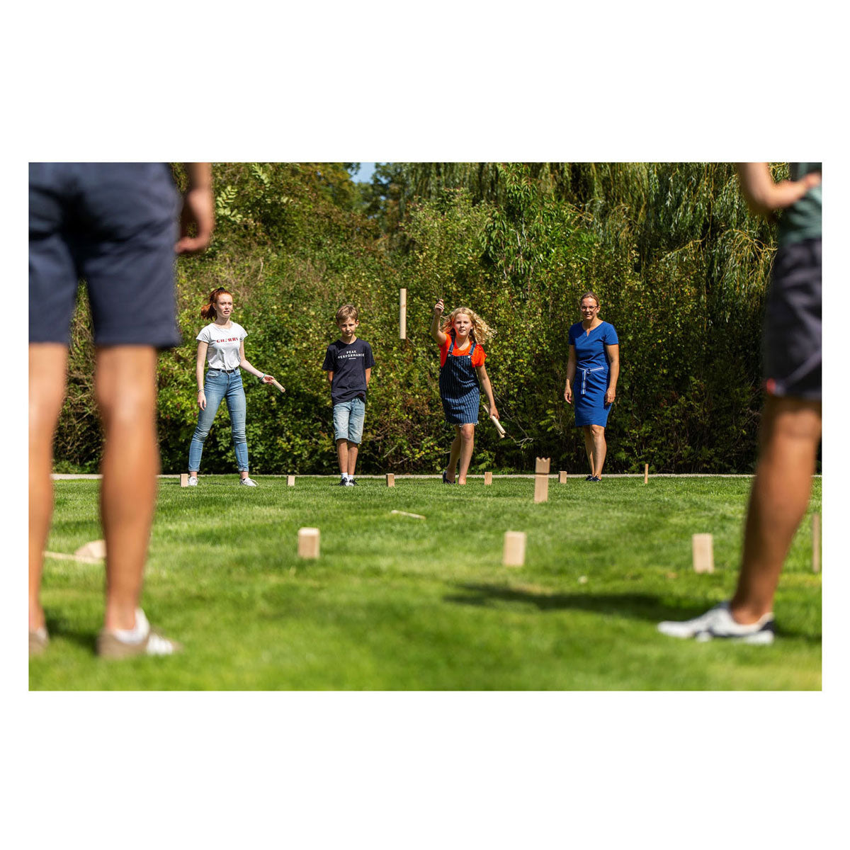 Buitenspeeltoestel xl kubb met 21 houten onderdelen