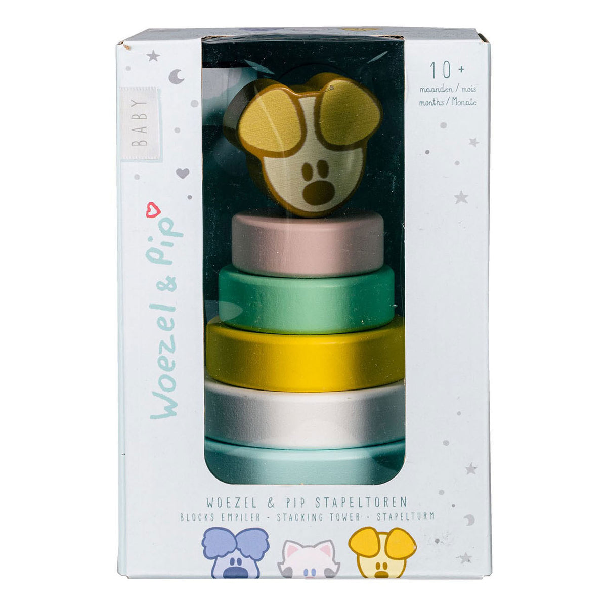 Rubo toys woezel en pip pip baby stapeltoren, 7dlg.