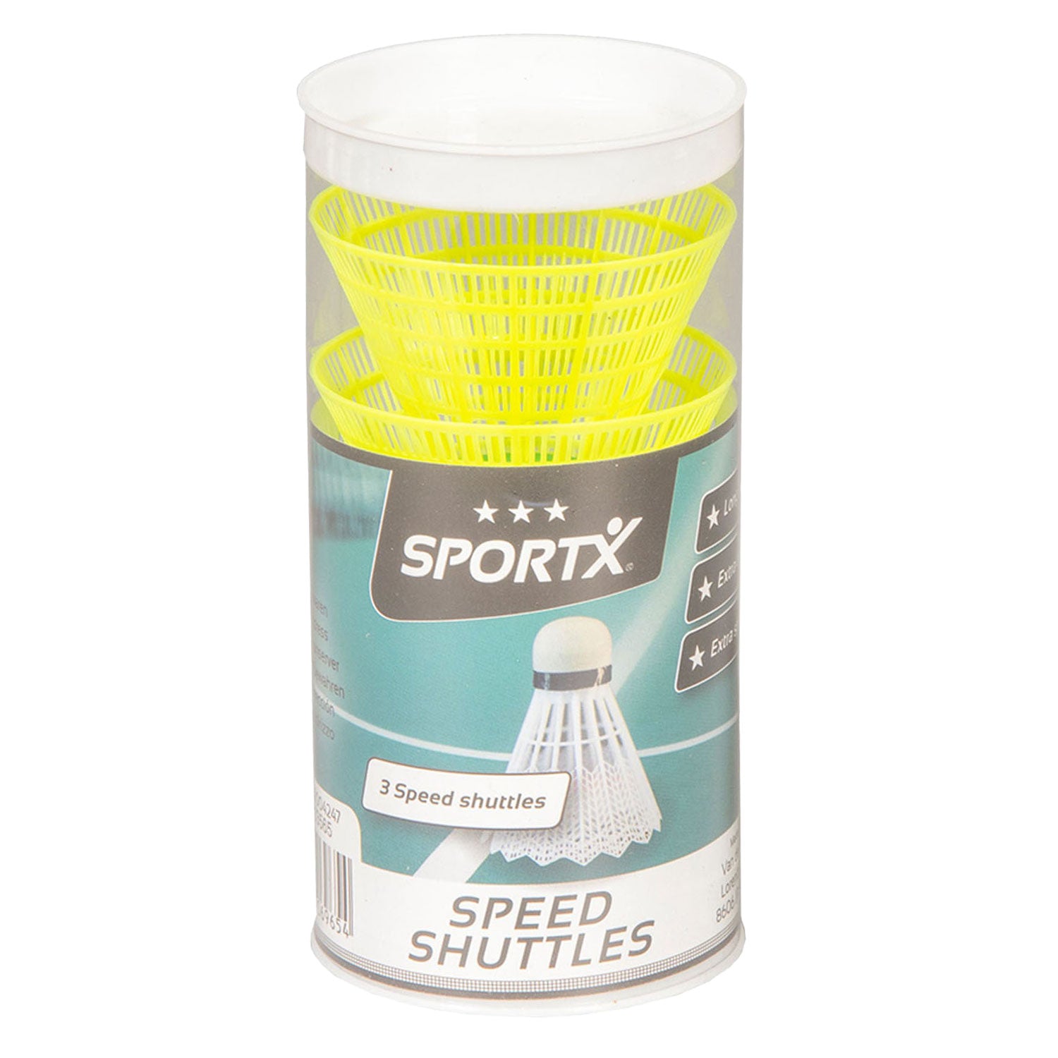 Sportx speedbadmintonshuttles in Koker 3st.