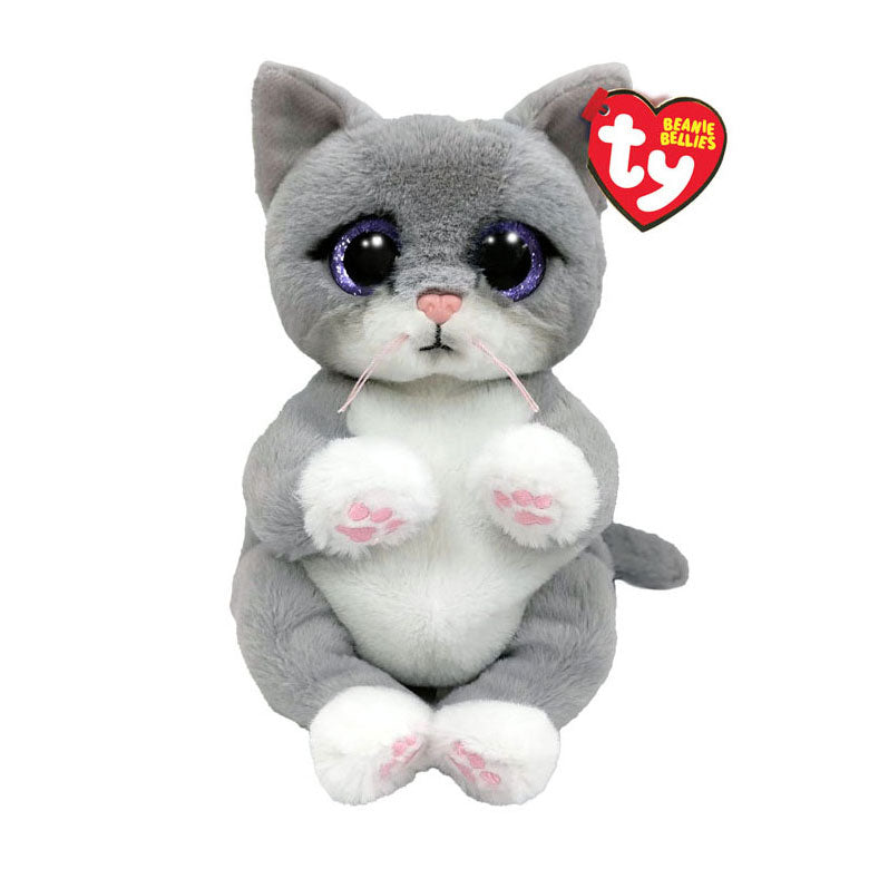 Ty Beanie Babies Bellies Morgan Grijze Kat, 15 cm