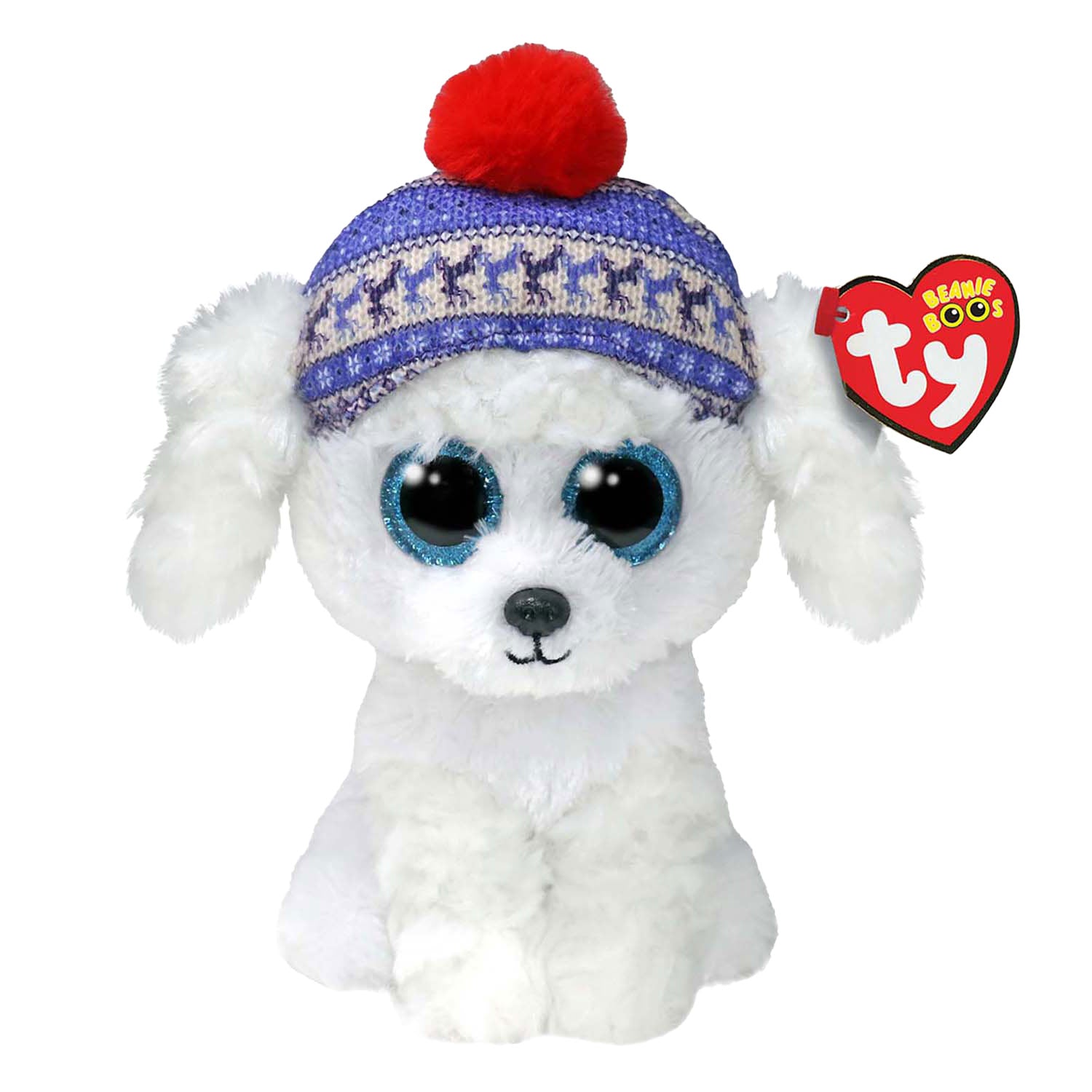 Ty Beanie Boo's kersthond met sleebel, 15 cm