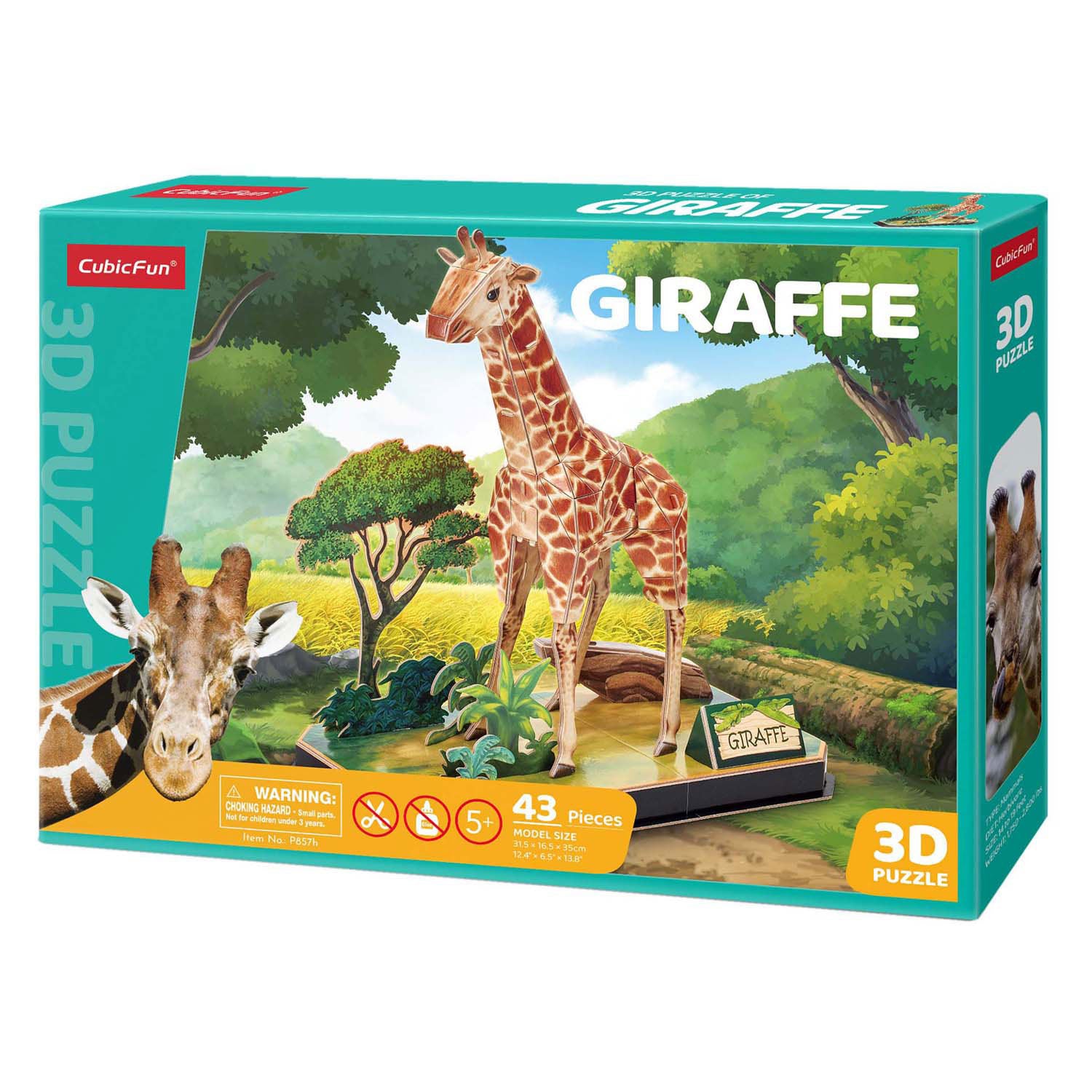 Kubieke leuke 3D puzzel giraffe