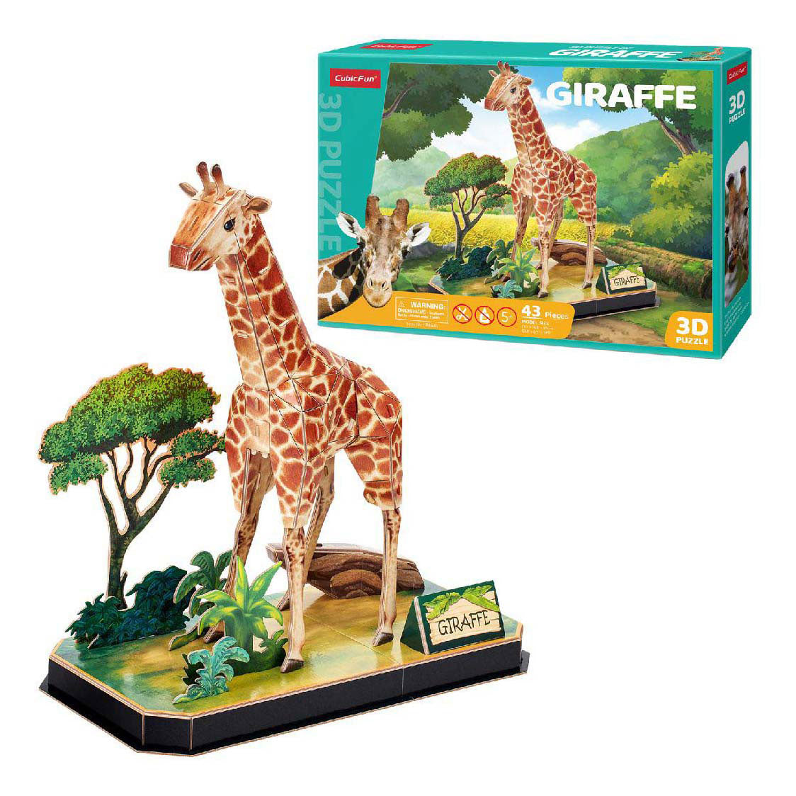 Kubieke leuke 3D puzzel giraffe
