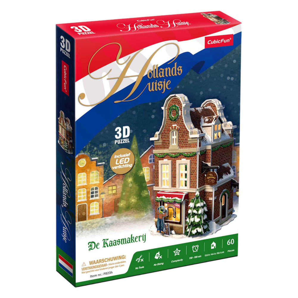 Kubieke leuke 3d puzzel kaaswinkel met led verlichting