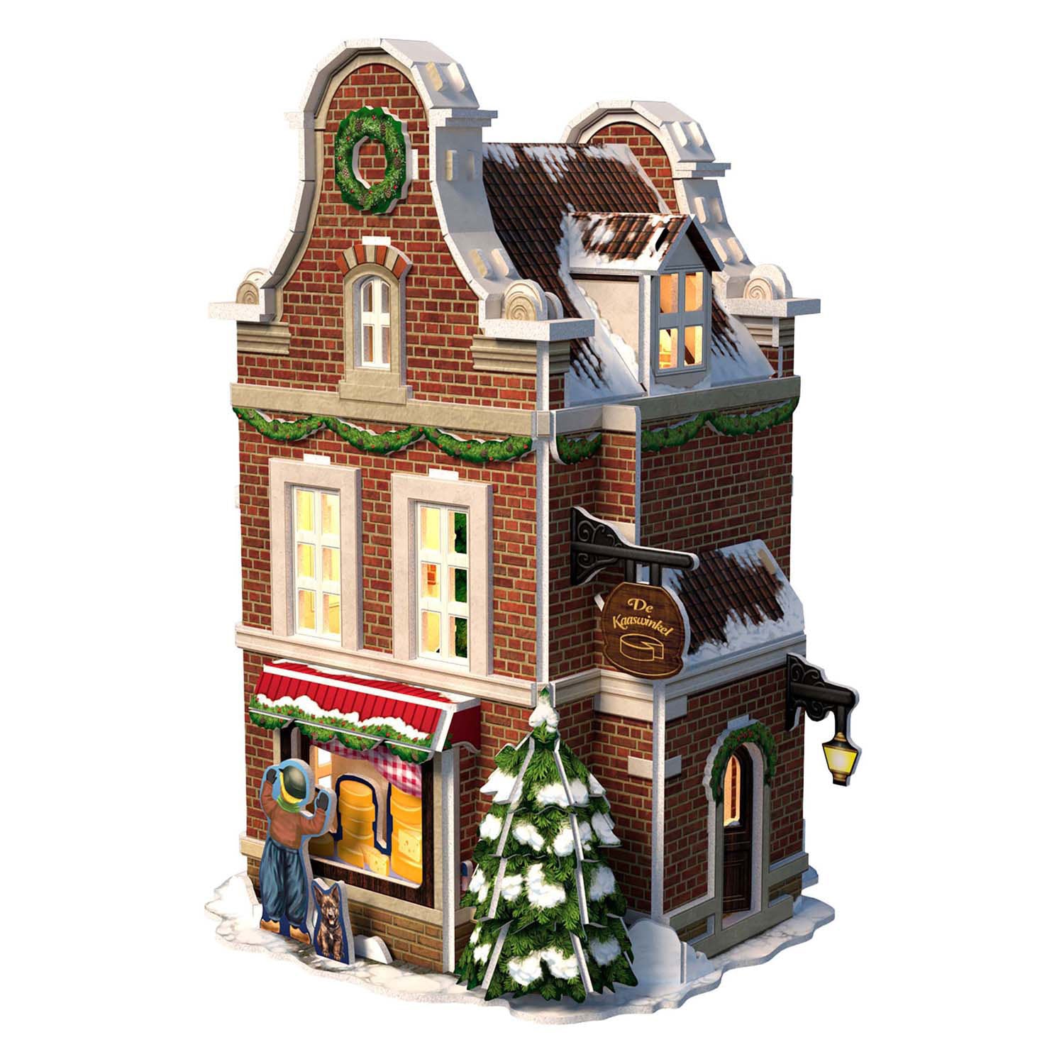 Kubieke leuke 3d puzzel kaaswinkel met led verlichting