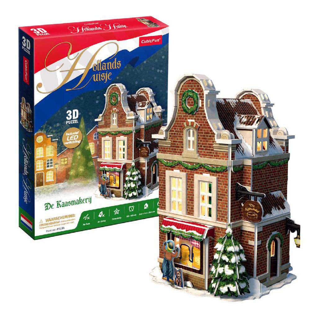 Kubieke leuke 3d puzzel kaaswinkel met led verlichting