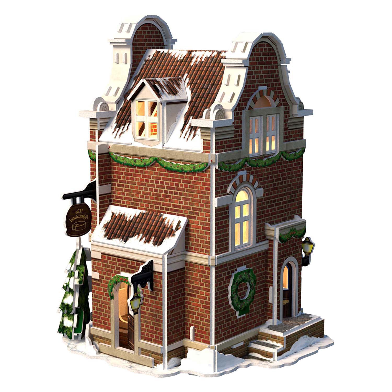 Kubieke leuke 3d puzzel kaaswinkel met led verlichting
