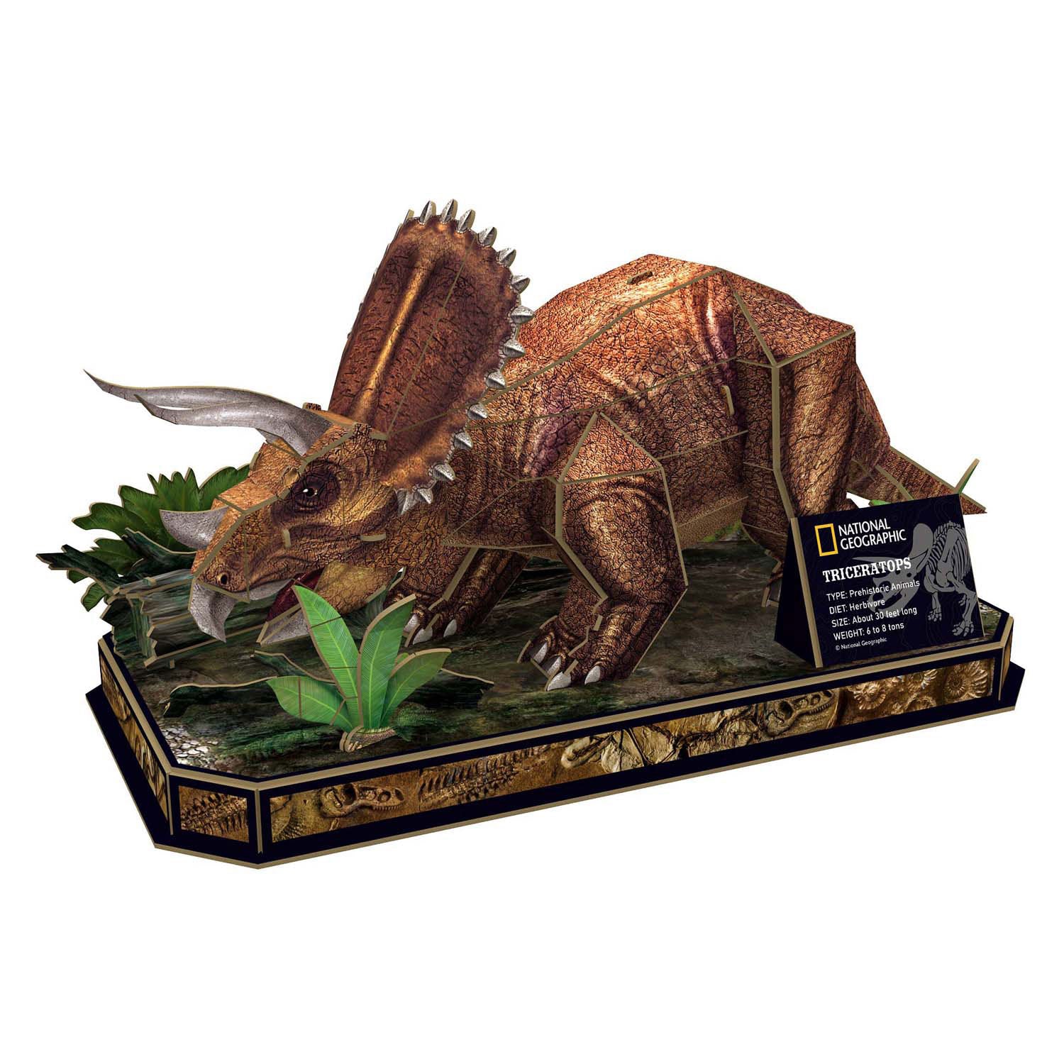 Cubic fun 3D puzzel van National Geographic met triceratops