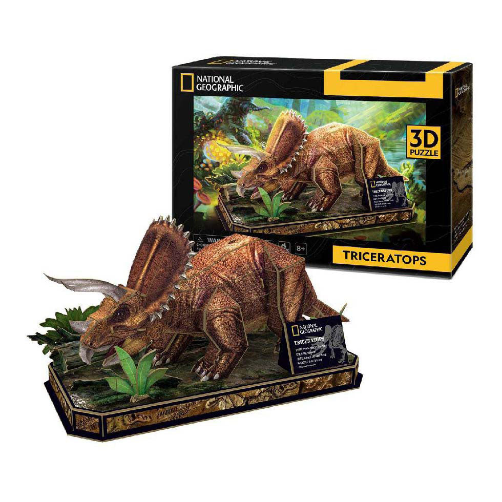 Cubic fun 3D puzzel van National Geographic met triceratops