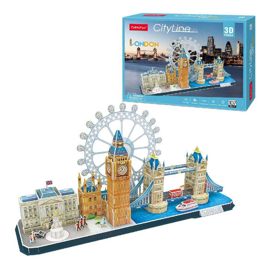 Kubieke leuke 3D-puzzel stadslijn Londen