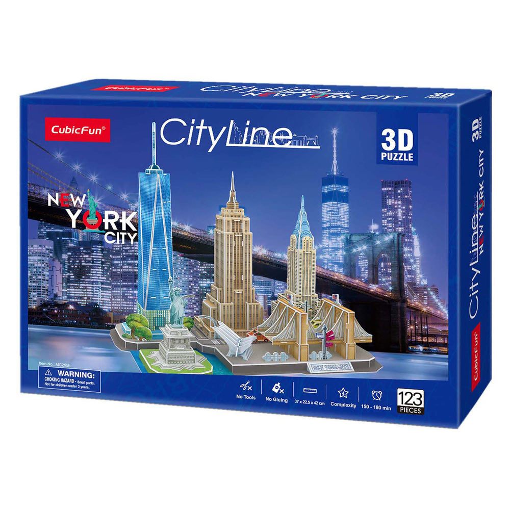 Kubieke leuke 3D-puzzel stadslijn New York City