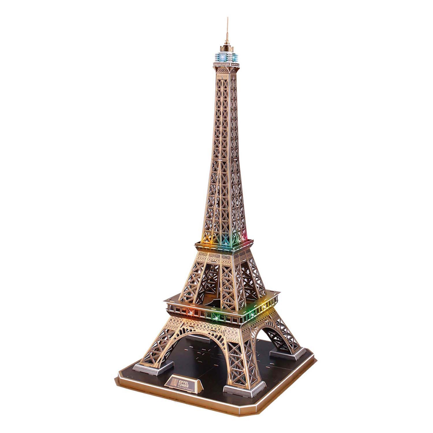 Kubieke leuke 3d puzzel eiffeltoren met led verlichting