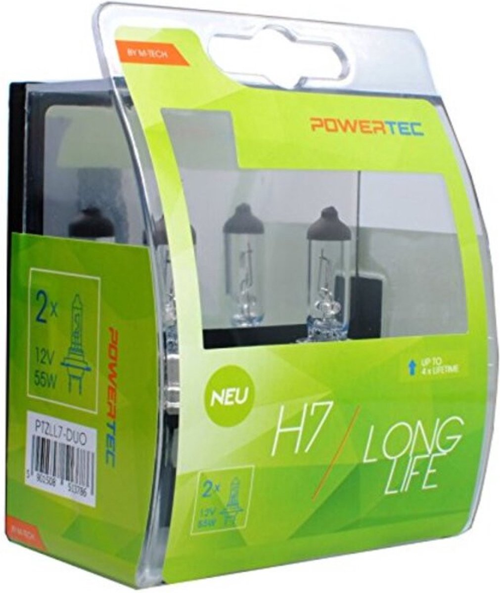Powertec h7 12v halogeenlampen – longlife – set van 2