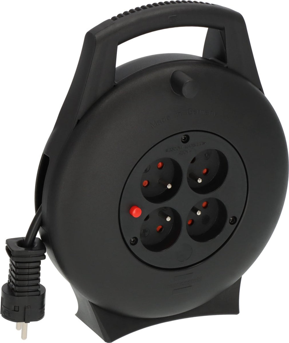 Brennenstuhl vario line kabelhaspel 4-voudig mini-stroomhaspel penaarde (kabelhaspel voor huishoudelijk gebruik, 10m kabel, made in germany)