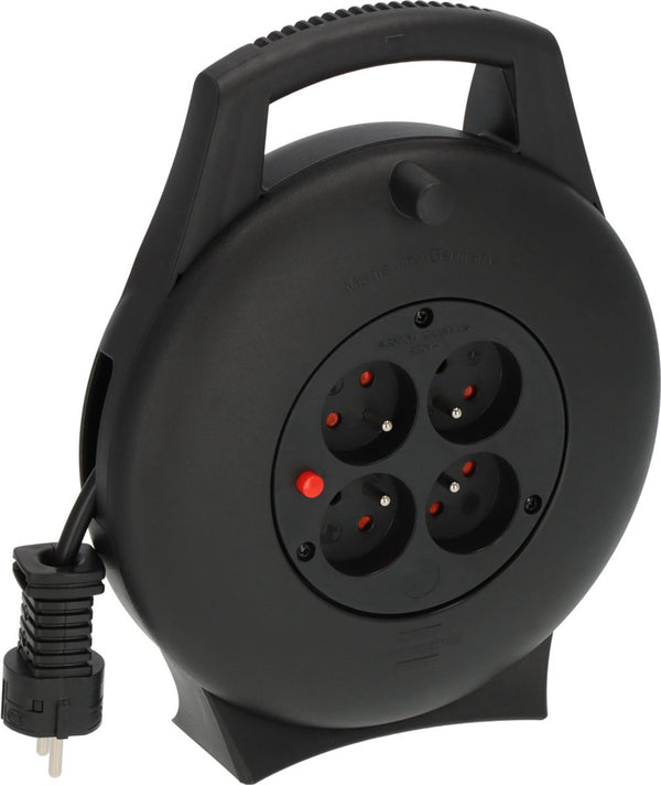 Brennenstuhl vario line kabelhaspel 4-voudig mini-stroomhaspel penaarde (kabelhaspel voor huishoudelijk gebruik, 10m kabel, made in germany)