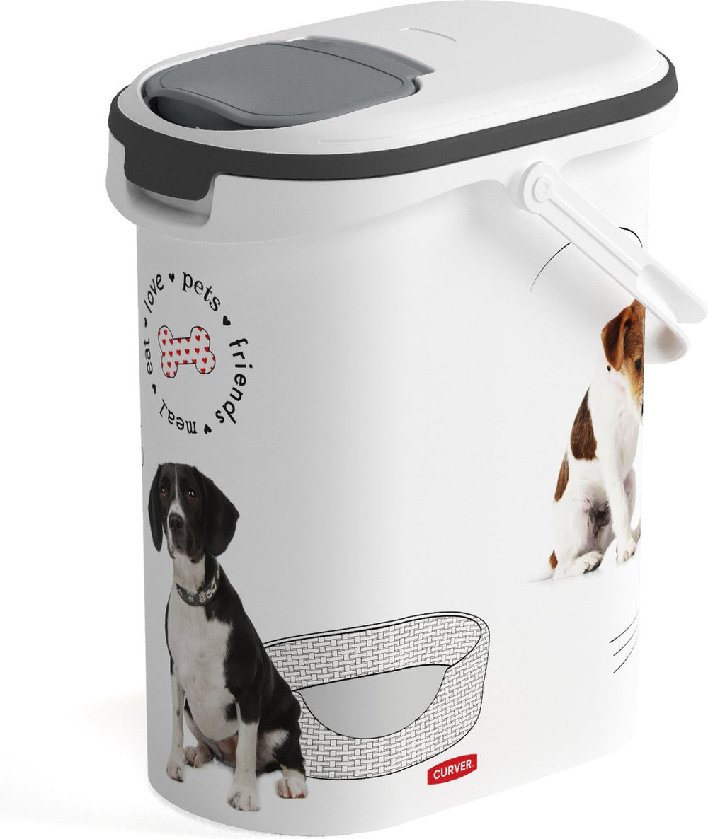 Curver voedselcontainer hond - 10l - 4kg - 30x19x35cm - wit grijs