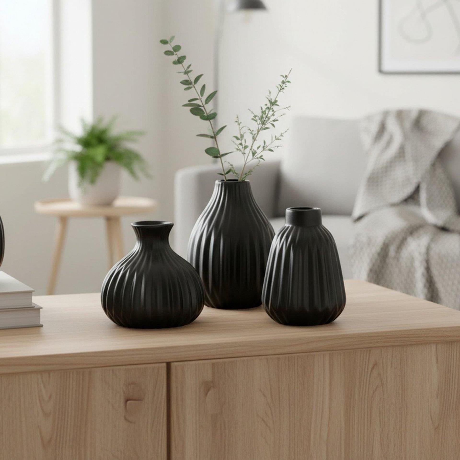 Boltze home vaas esko h12cm zwart