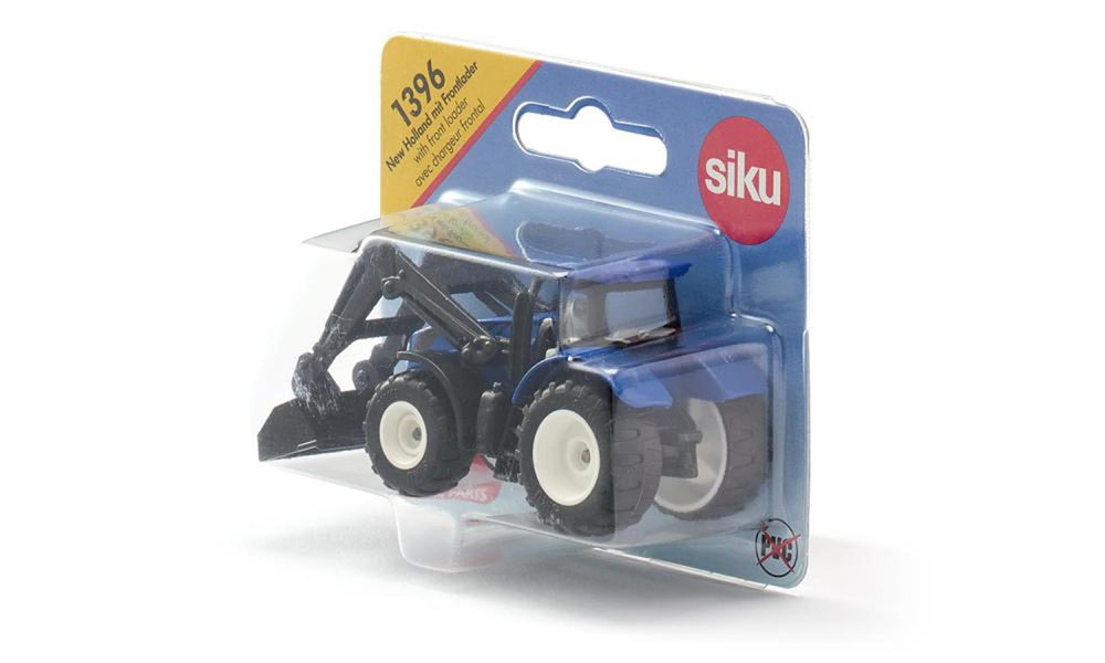 Siku 1396 new holland tractor met voorlader 93x35x42mm