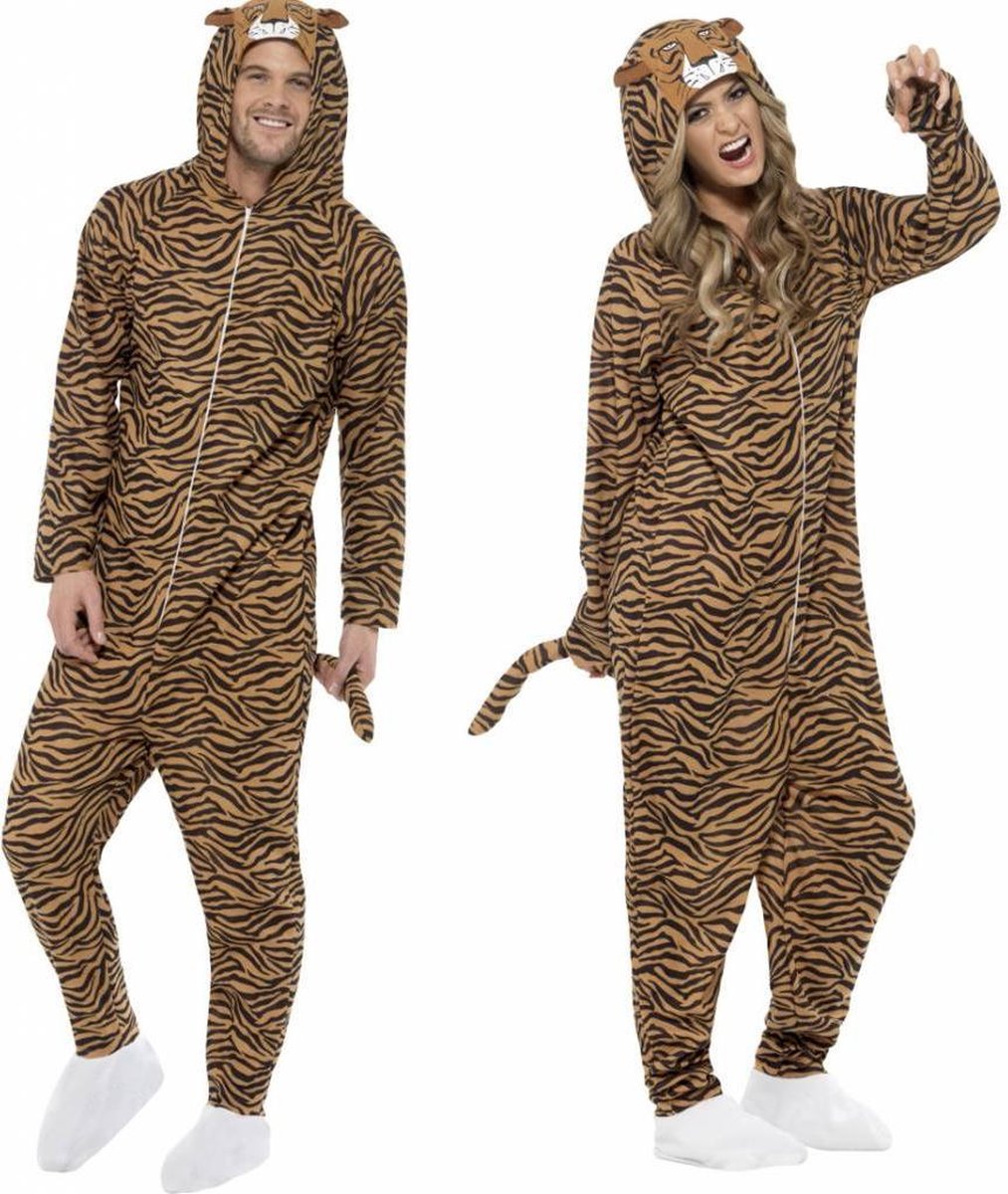 Smiffys dierenpak - tijger onesie - verkleedkleding - maat m