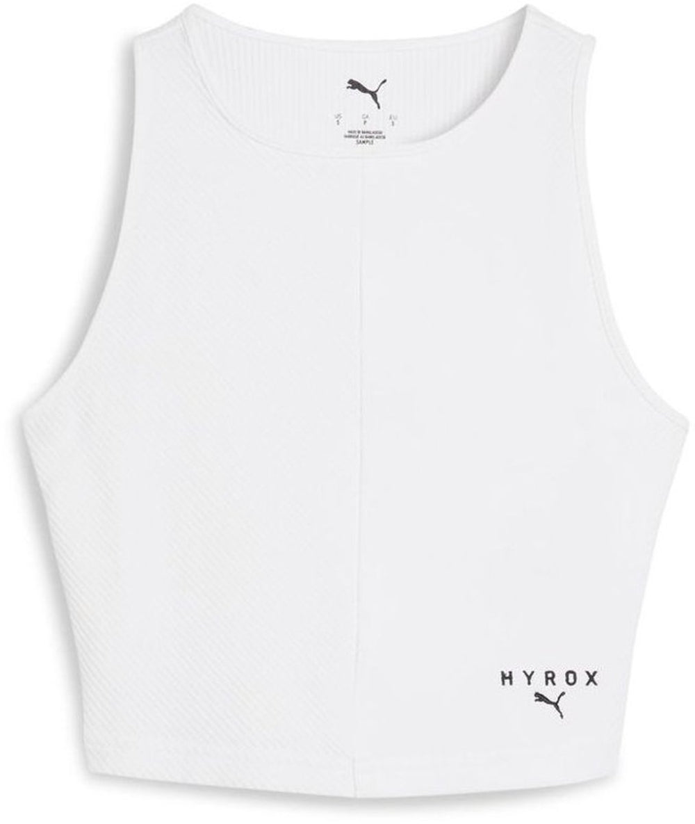 Puma x hyrox rib crop mouwloos t-shirt wit s vrouw