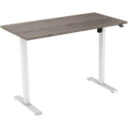 Zit-sta-bureau euroseats 1-motor donkerbruin, wit eiken metaal