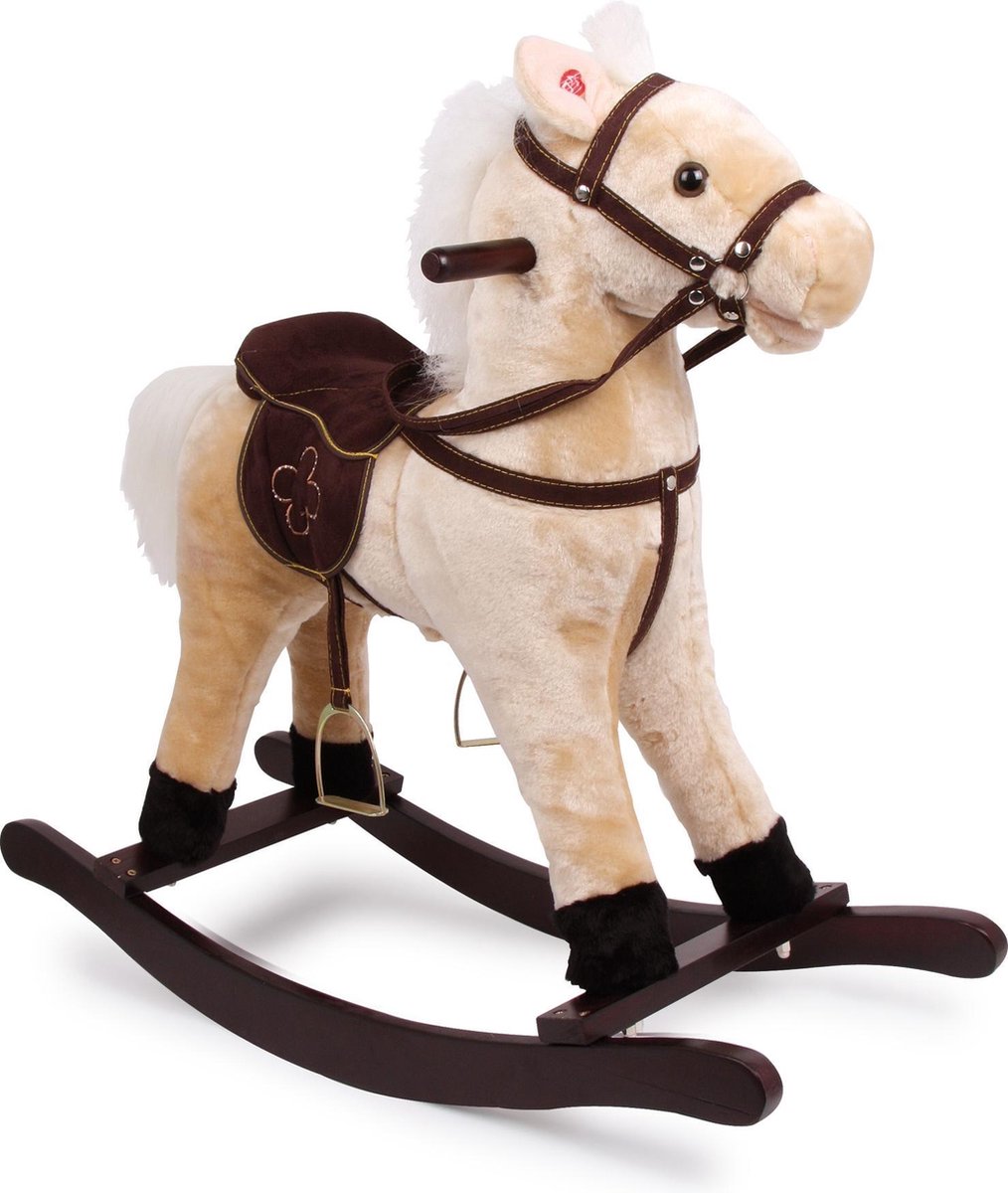 Small foot - houten schommelpaard pluche shaggy