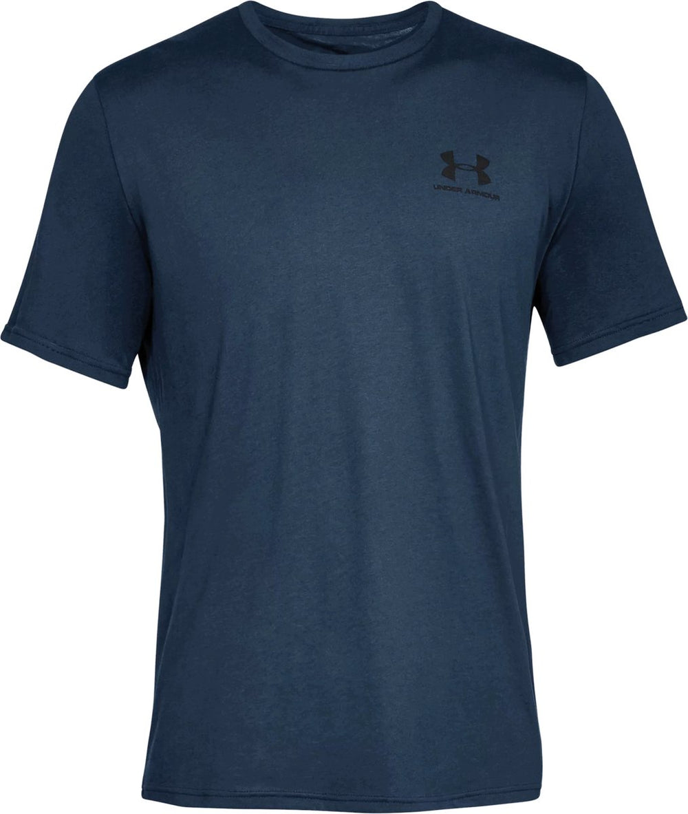 Under armour ua m sportstyle lc ss-blu heren sportshirt - academy - zwart