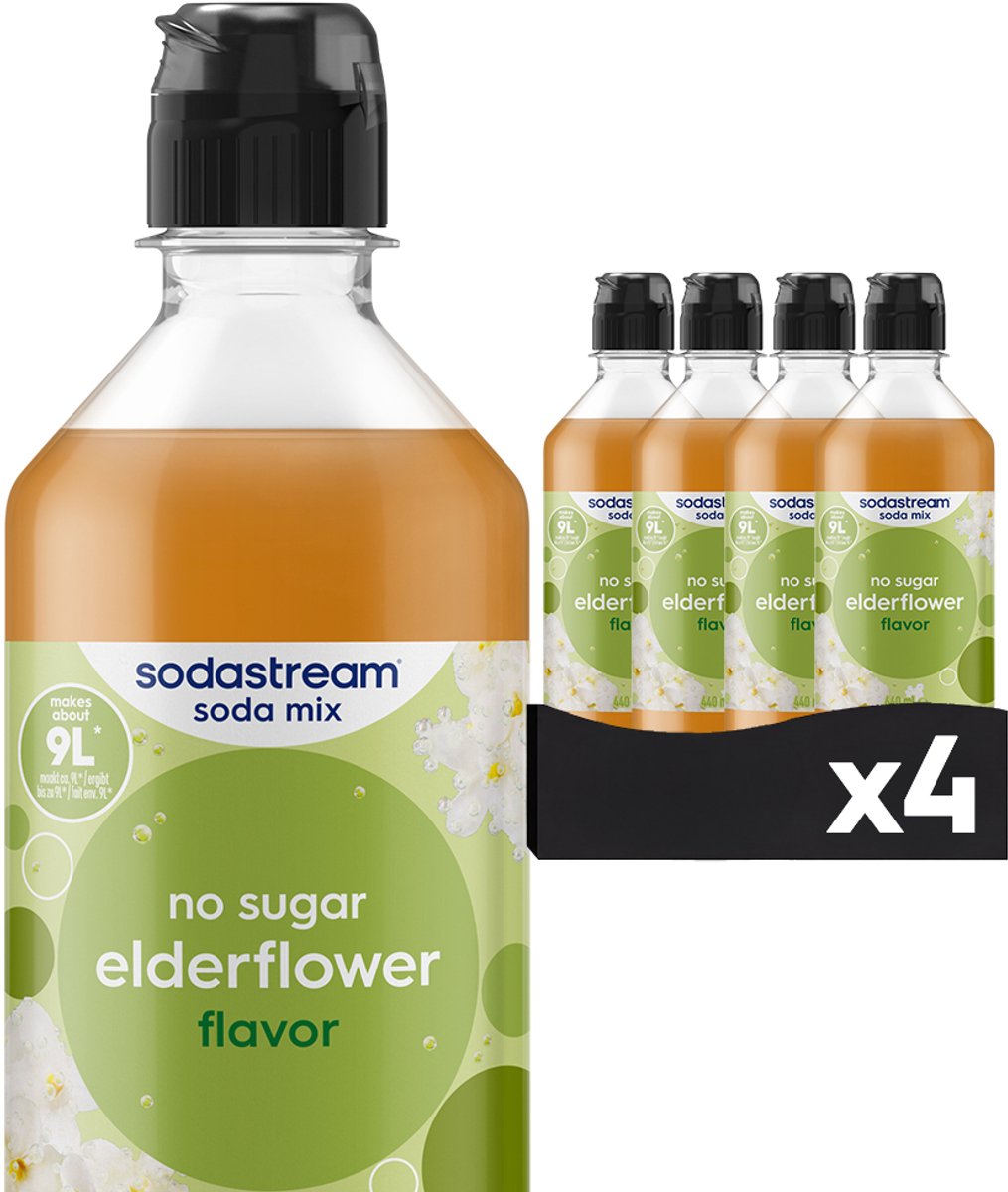 Sodastream elderflower zero siroop 4 x 440ml