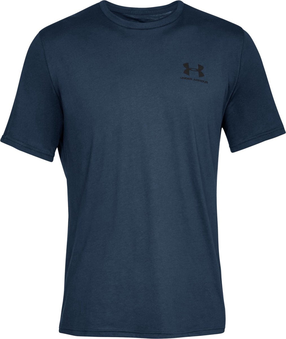 Under armour ua m sportstyle lc ss-blu heren sportshirt - academy - zwart