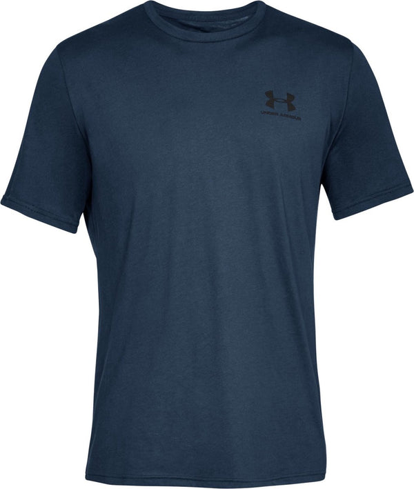 Under armour ua m sportstyle lc ss-blu heren sportshirt - academy - zwart s