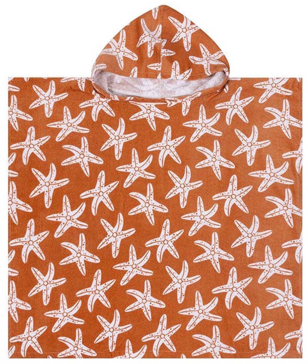 Zeester | oranje hydrofiele strandponcho 50 x 50 cm