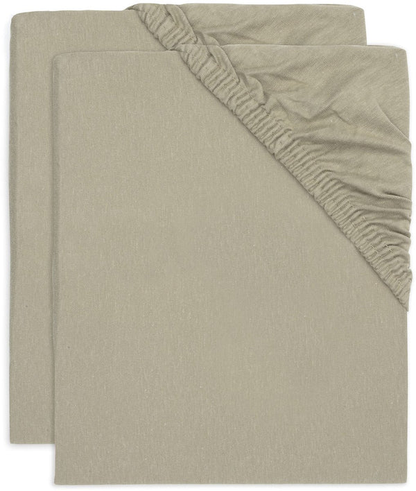 Jollein hoeslaken jersey 60x120cm olive green (2pack)