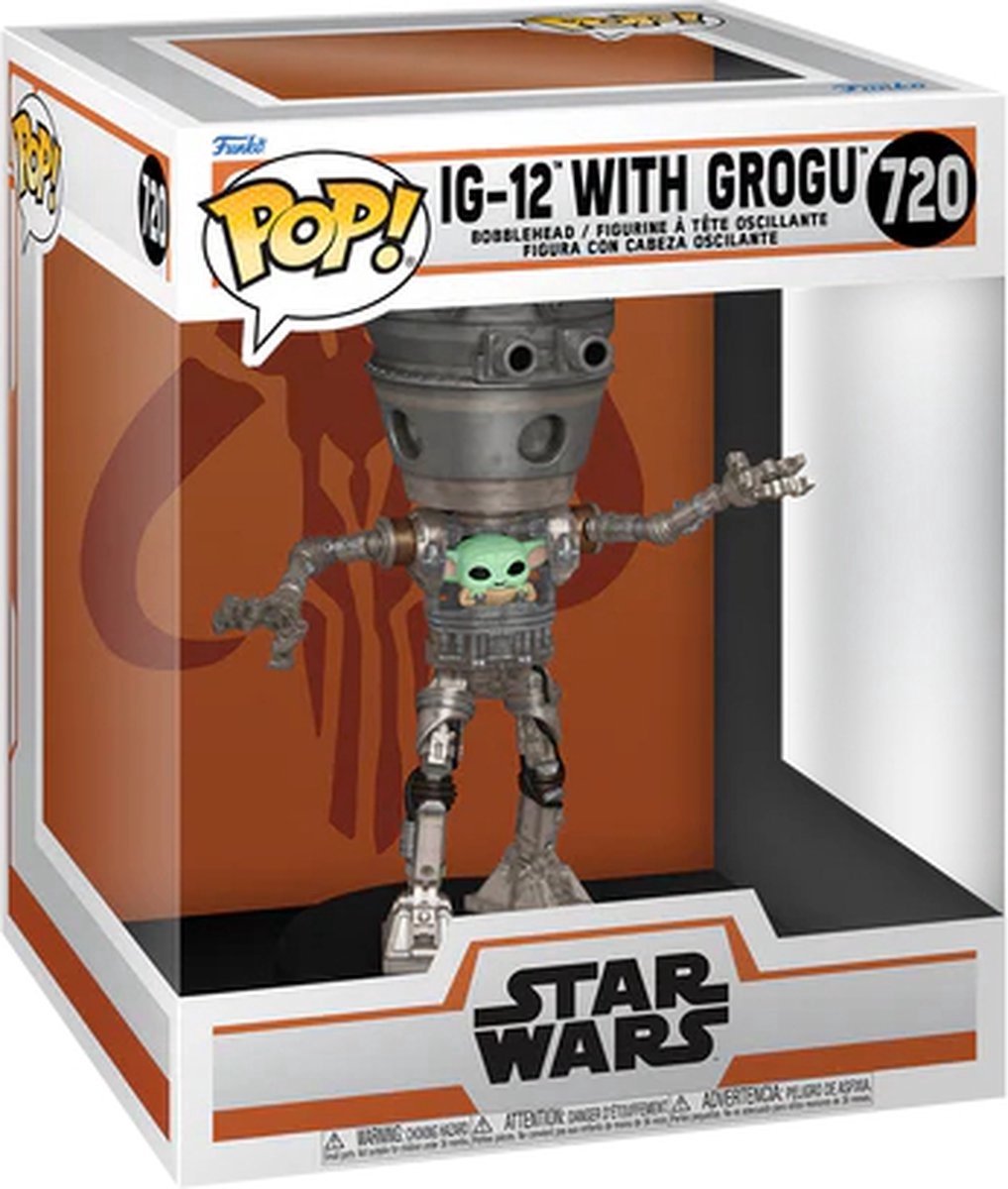 Funko pop deluxe: star wars: the mandalorian - ig-12 with grogu pop