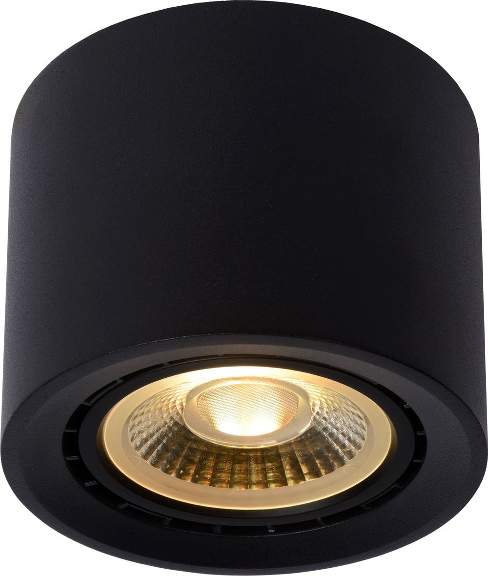 Lucide fedler - plafondspot (plafondlamp) - ø 12 cm - led dim to warm - gu10 (es111) - 1x12w 2200k 3000k - zwart