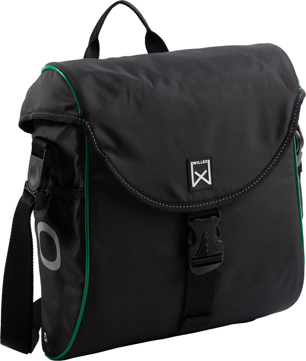 Willex - enkele tas 300 - zwart groen - lichtgewicht - met schouderband - 12 liter