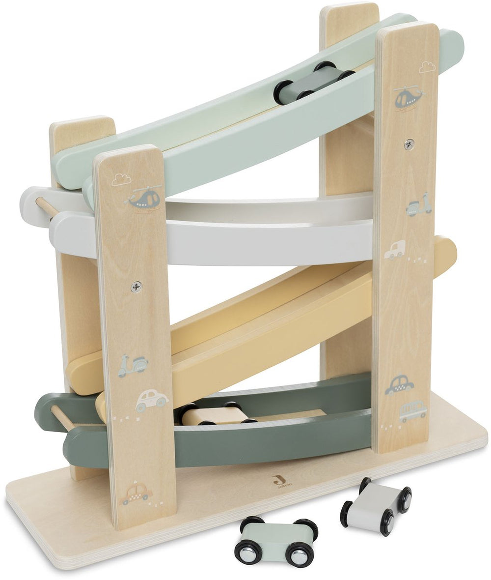 Jollein baby houten autobaan - on the go - houten speelgoed