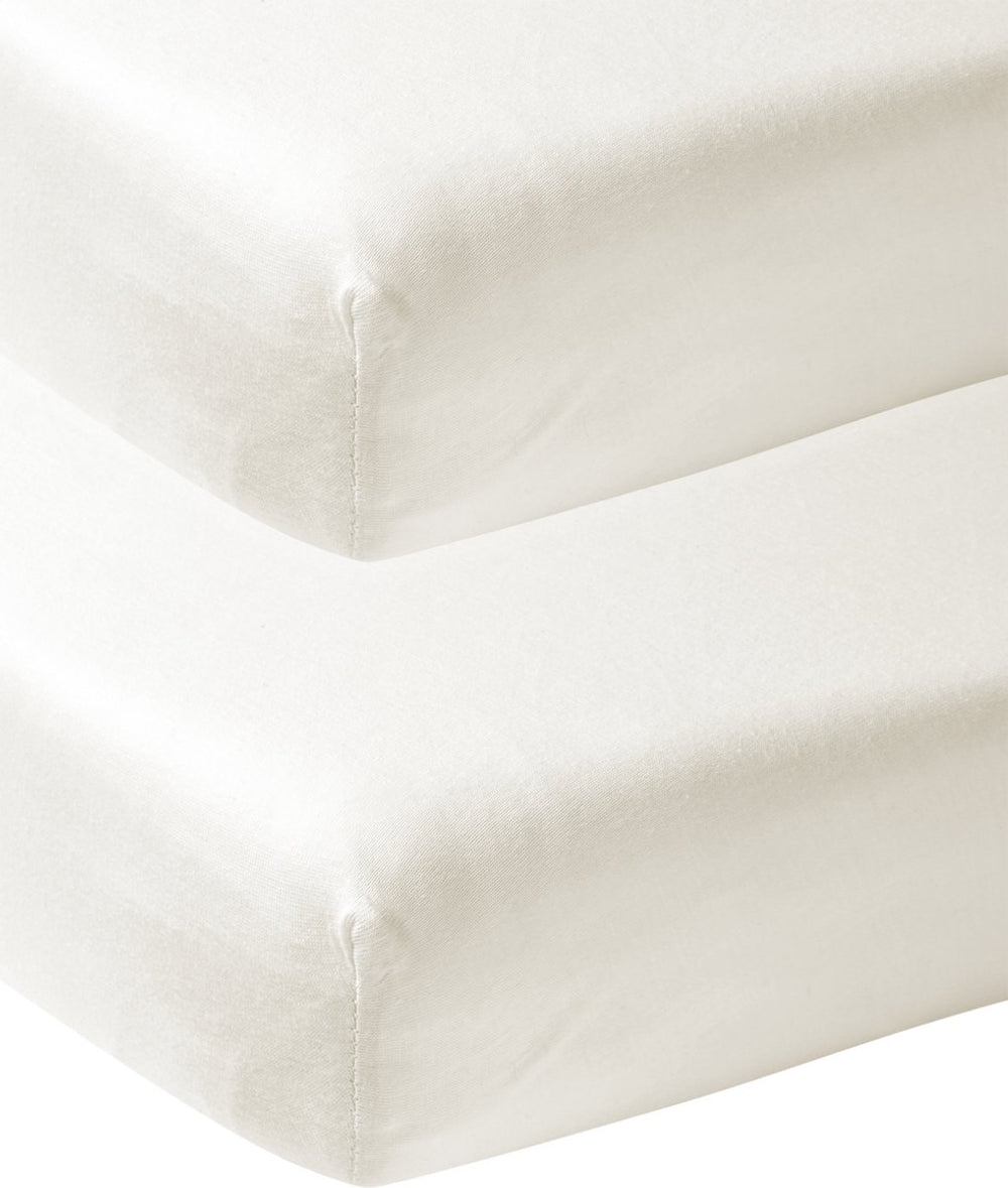 Meyco baby uni hoeslaken ledikant - 2-pack - offwhite - 60x120cm