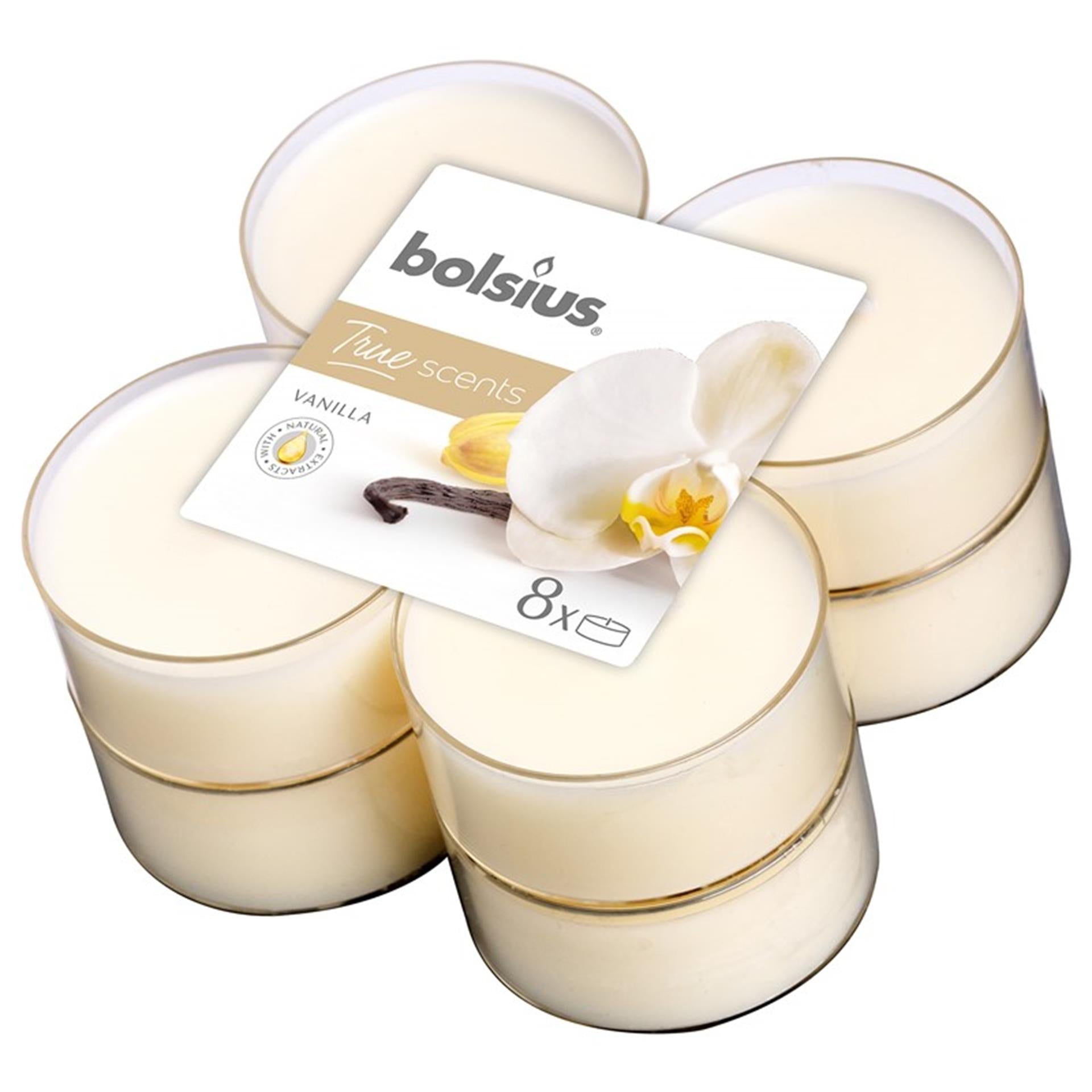 Bolsius maxilichten ware geuren vanille 8 stuks