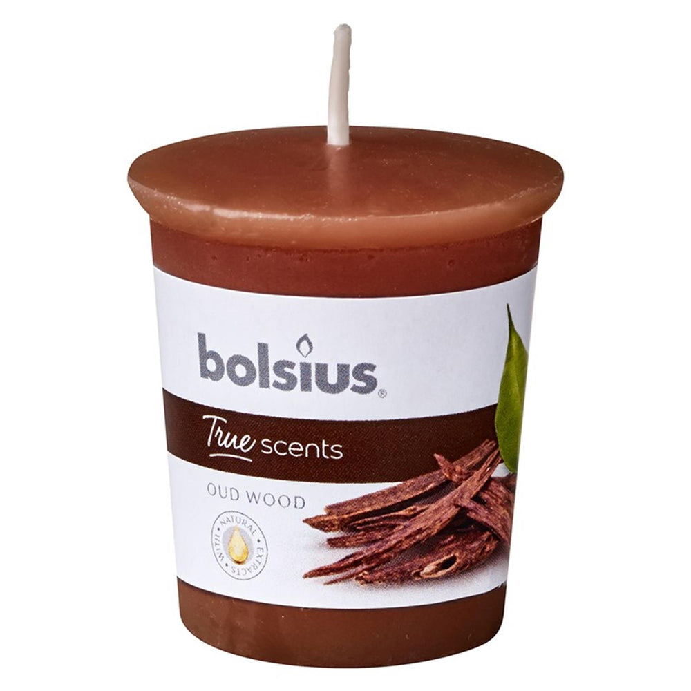 Bolsius votive 53 45 rond oud wood 12 st